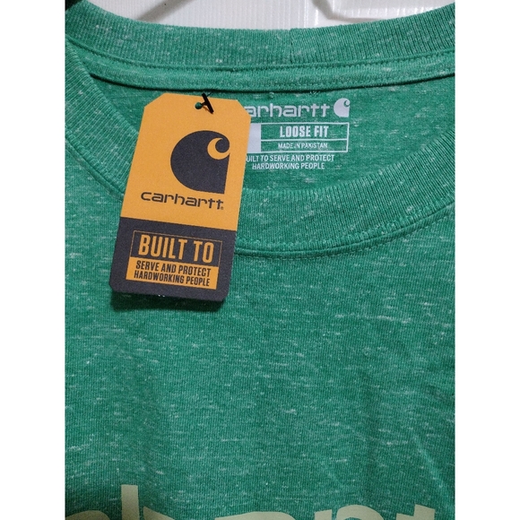 CARHARTT Loose Fit Logo Tee Green Men's NWT - Picture 5 of 5